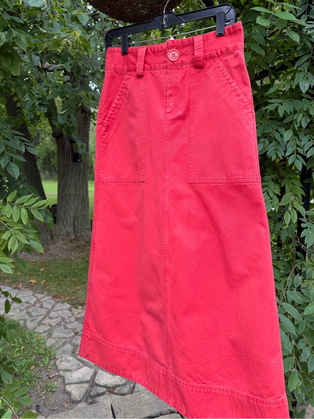 Marc Jacobs Bright Red Midi A-Line Skirt